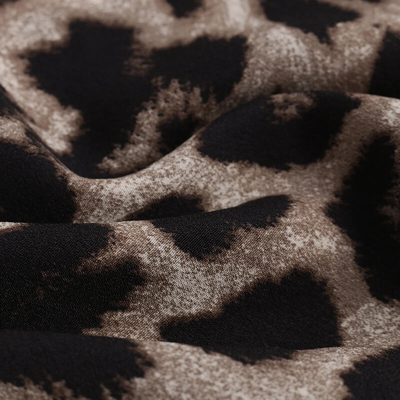 (image for) OUTDOOR Summer Leopard Print Shirts Fashion Men Short Sleeve Lapel Shirt Casual Floral Blouse Men Hawaiian Beach Tops